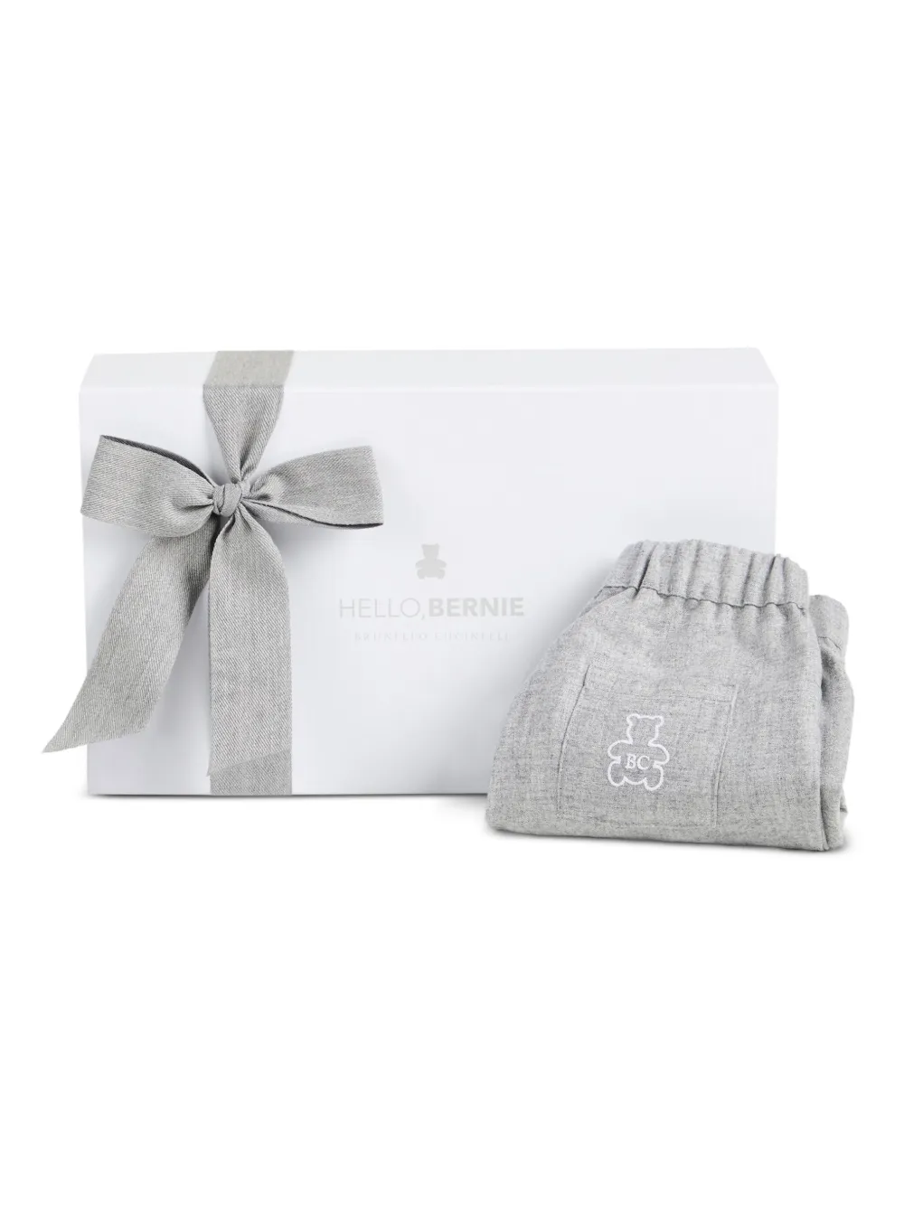 Brunello Cucinelli Kids Broek met geplooide zak Grijs