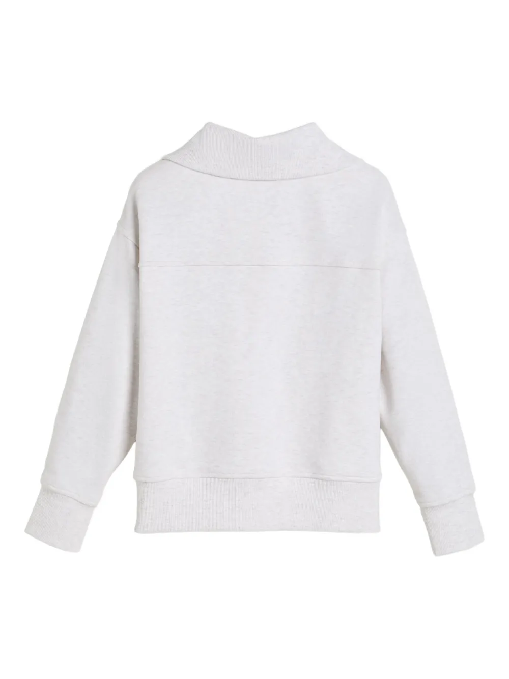 Brunello Cucinelli Kids Sweater met borduurwerk en halve rits Grijs