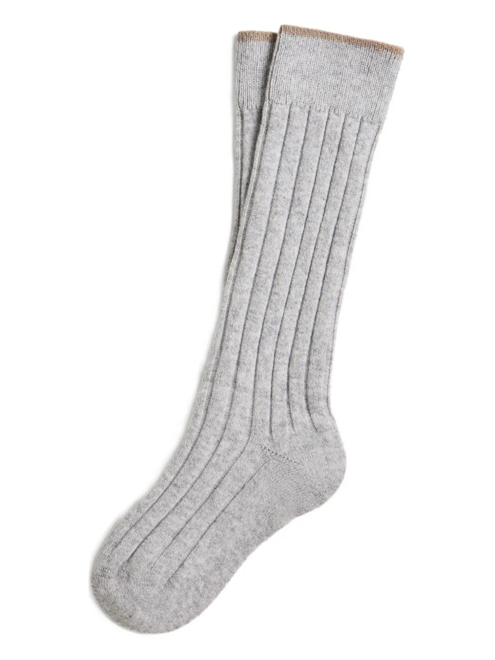 Brunello Cucinelli Knit Ribbed Socks In Gray