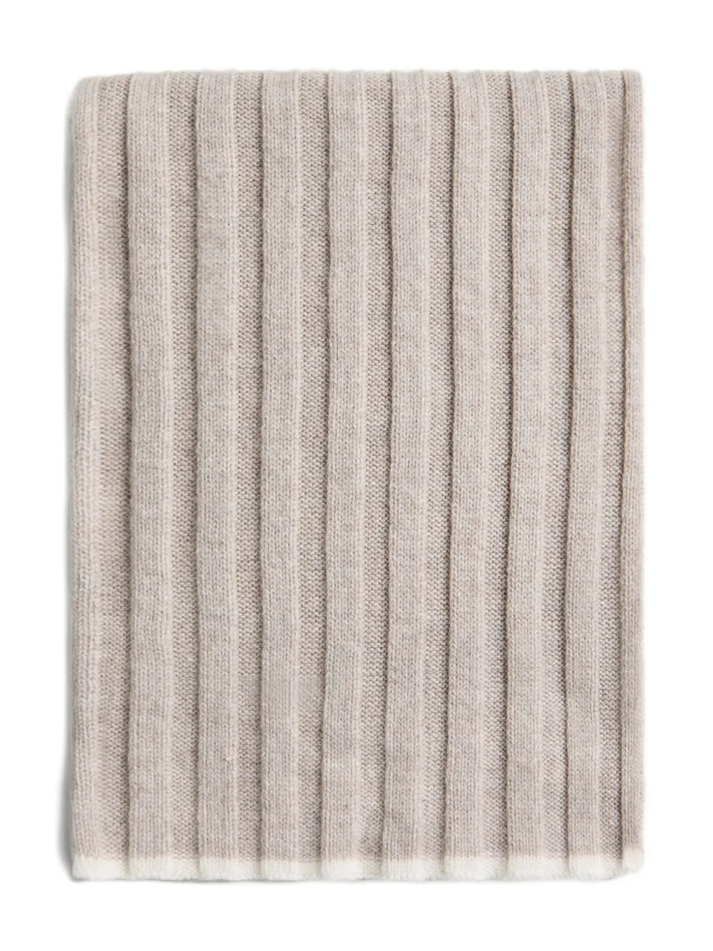 Brunello Cucinelli Kids ribbed-knit cashmere scarf | Grey | Image 1