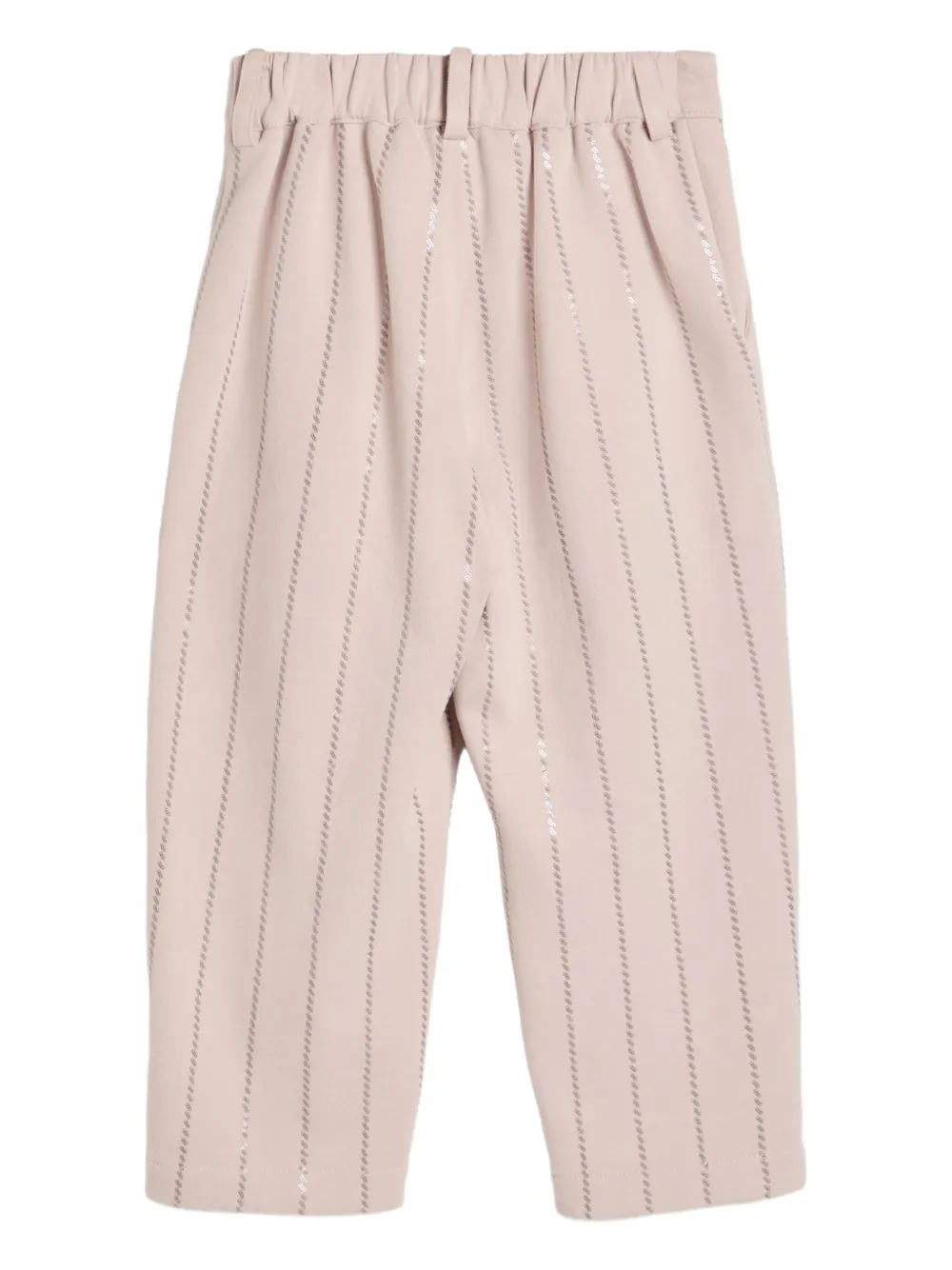 Brunello Cucinelli Kids Broek met pailletten en krijtstreep Roze