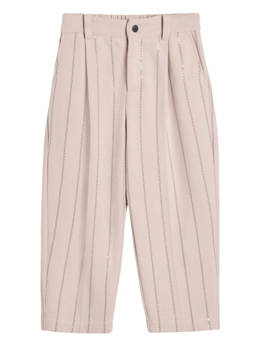 Brunello Cucinelli Kids Broek met pailletten en krijtstreep Roze