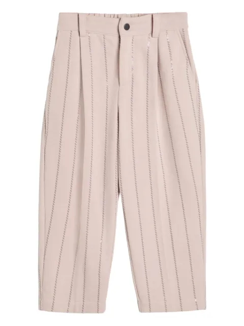 Brunello Cucinelli Kids Broek met pailletten en krijtstreep