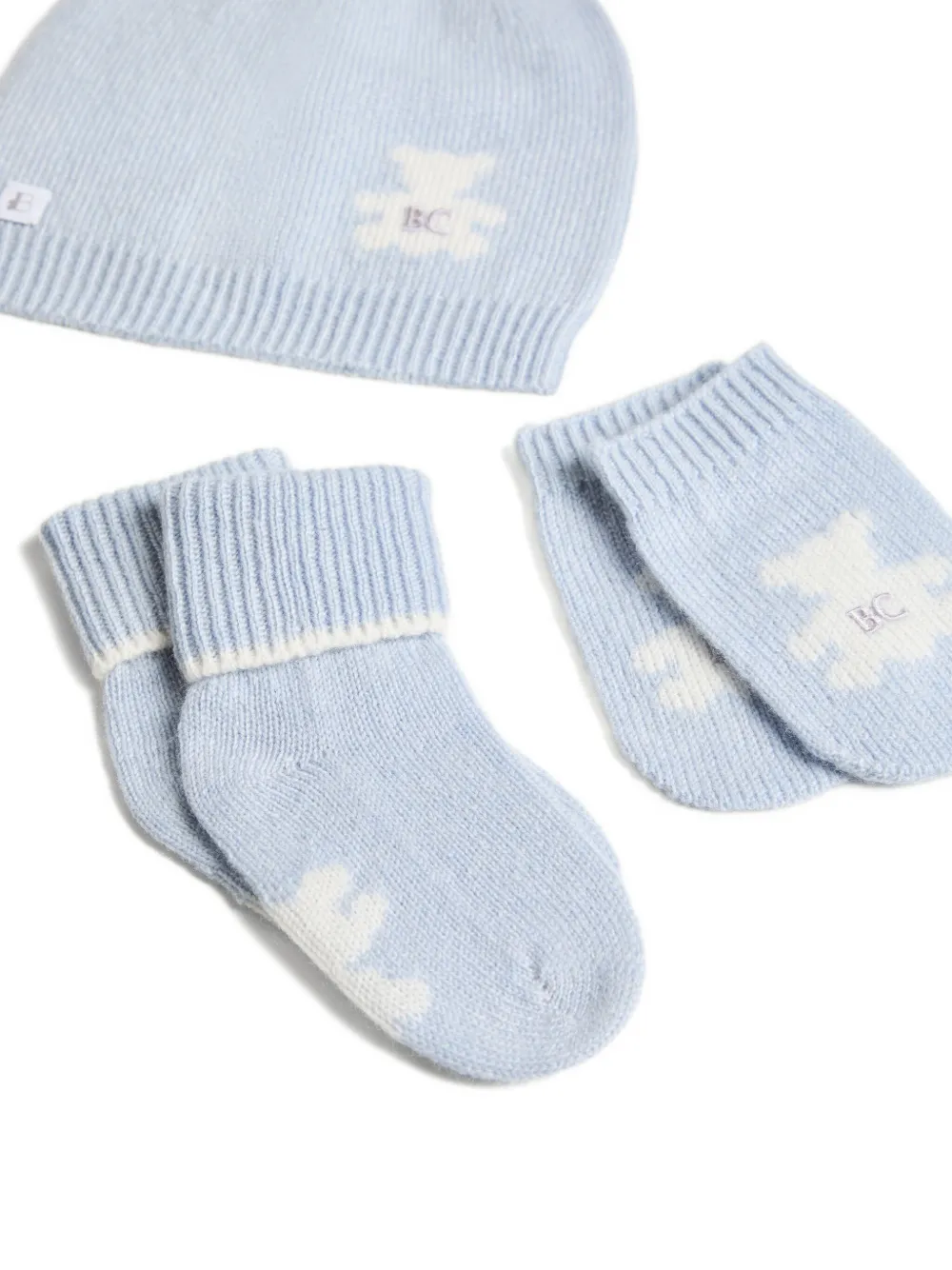 Brunello Cucinelli Kids cashmere beanie hat set - Blauw