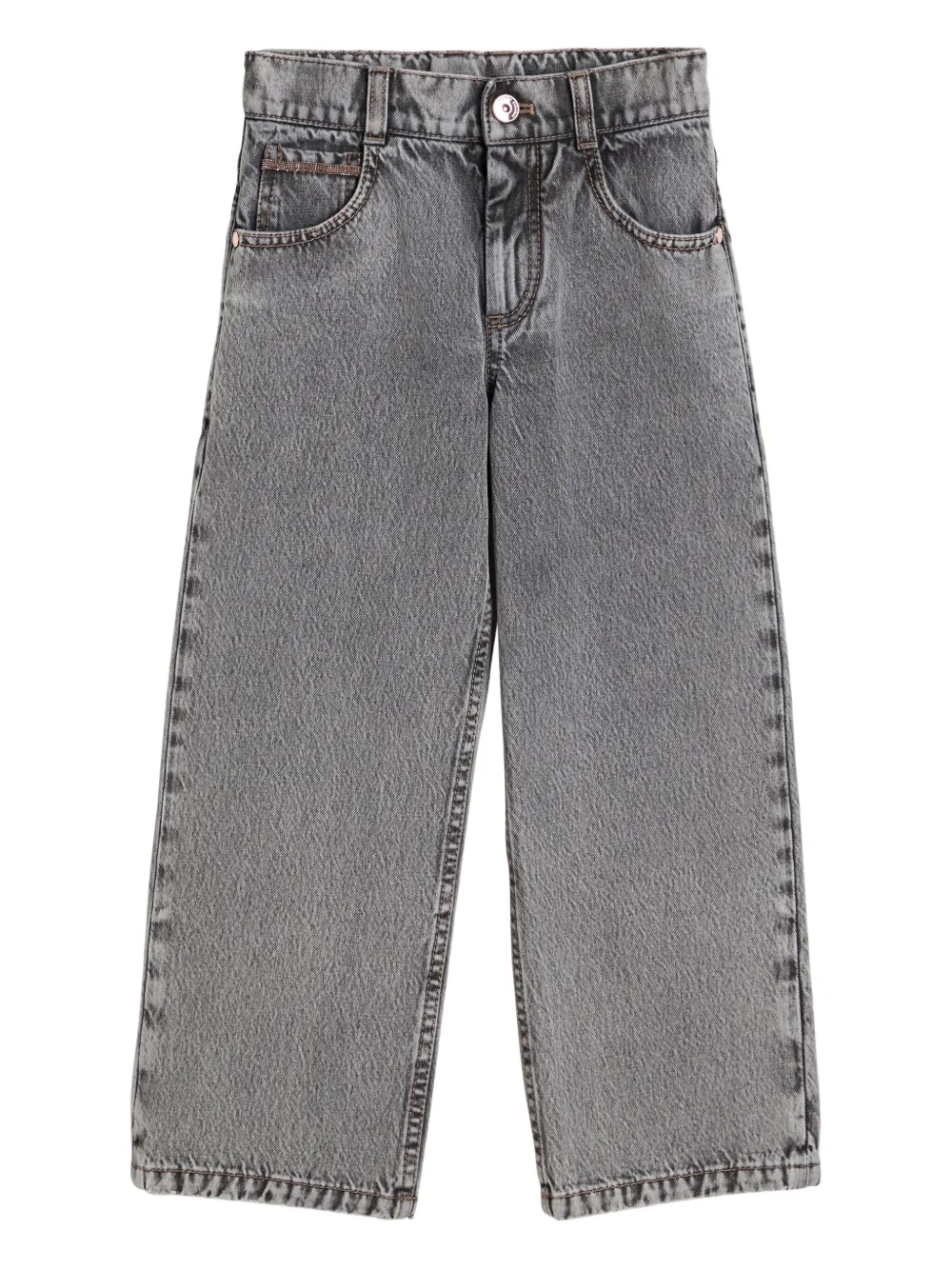 Brunello Cucinelli Kids Broek met vijf zakken Grijs