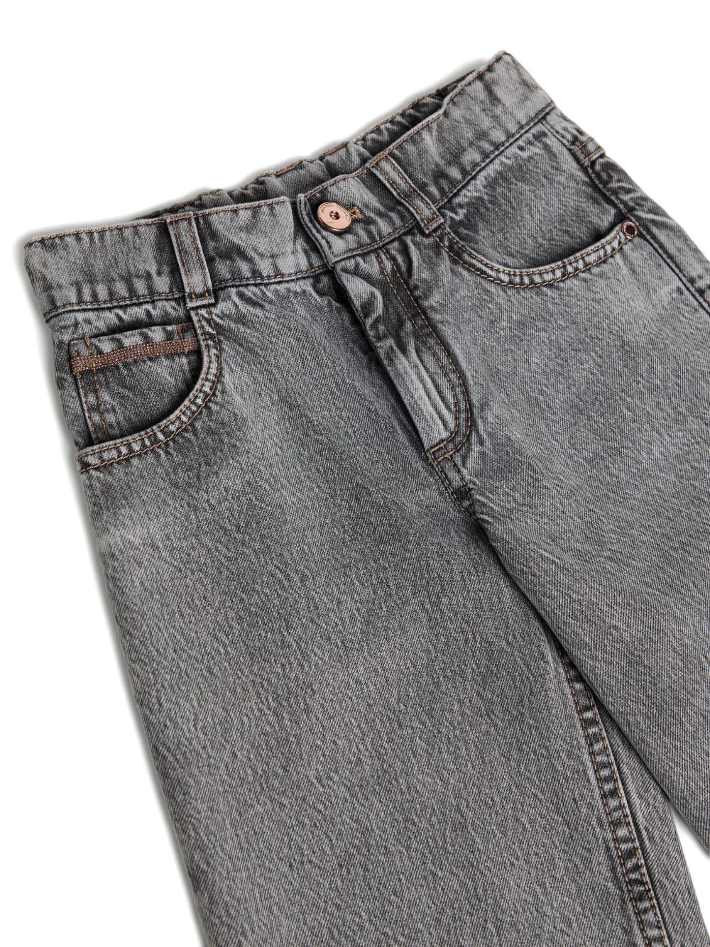 Brunello Cucinelli Kids Broek met vijf zakken Grijs
