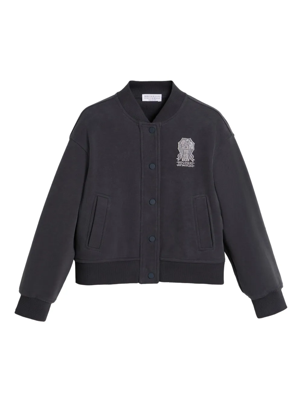 Brunello Cucinelli Kids Bomberjack met borduurwerk Blauw