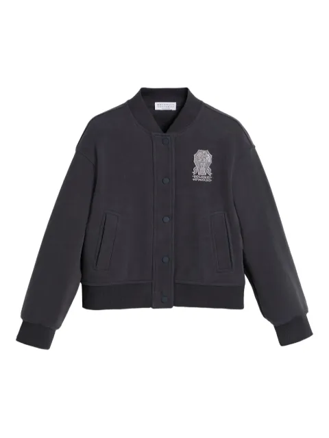 Brunello Cucinelli Kids embroidered bomber jacket