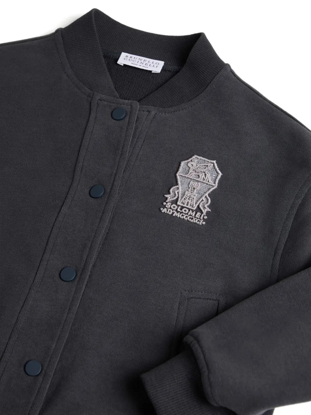 Brunello Cucinelli Kids Bomberjack met borduurwerk Blauw