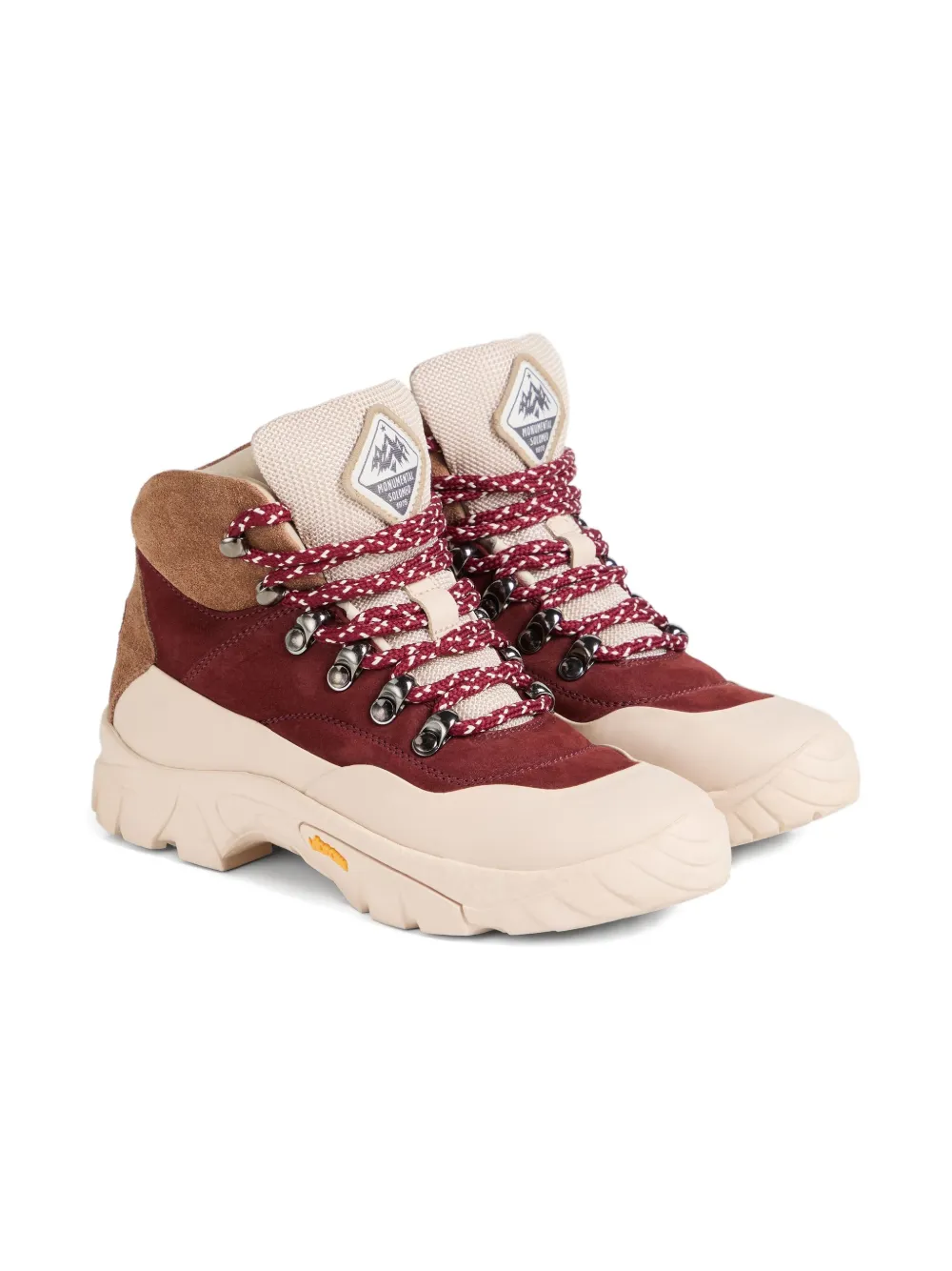 Brunello Cucinelli Kids lace-up panelled boots - Rood