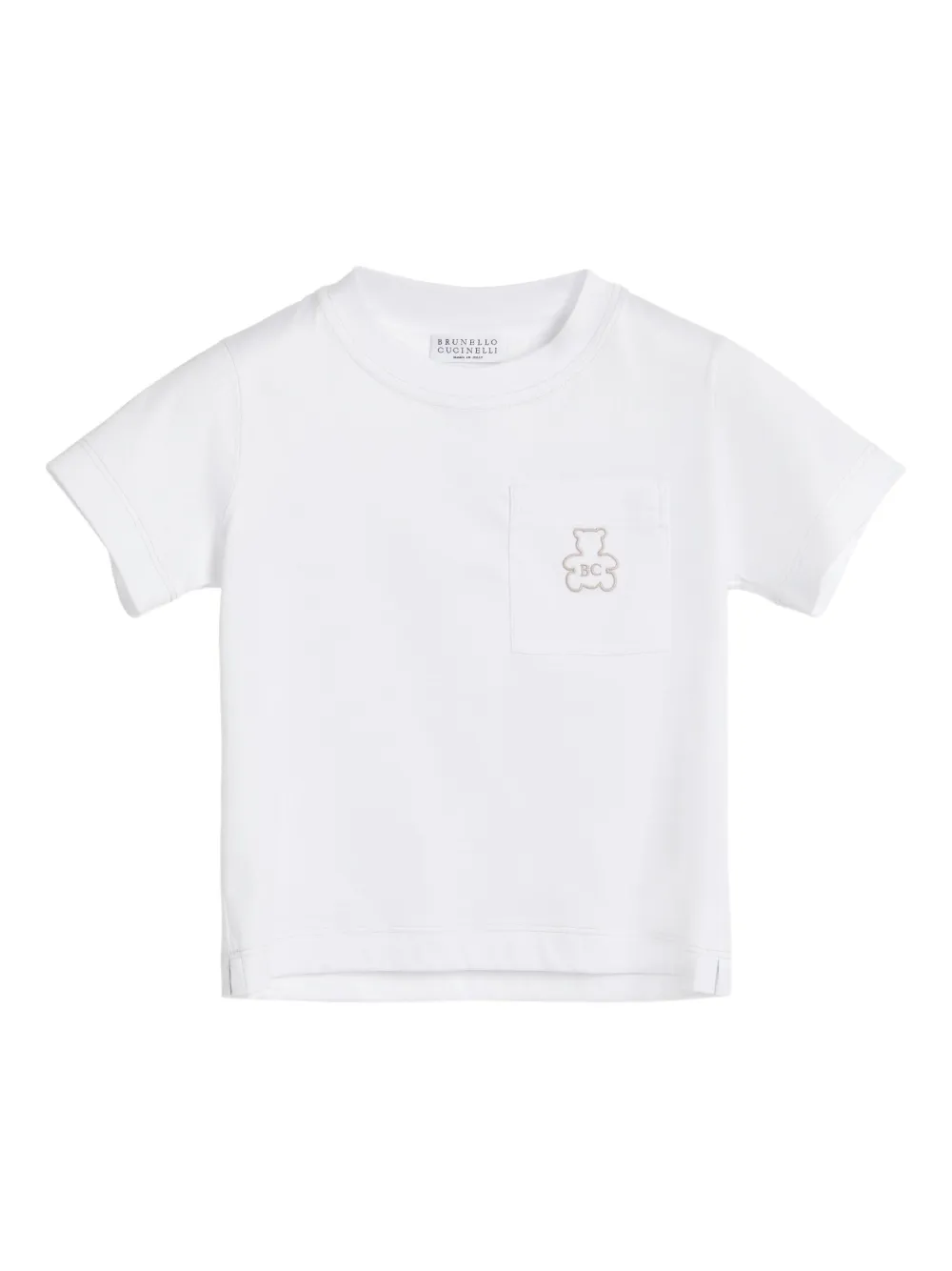 Brunello Cucinelli Kids Bernie Baby T-shirt met zak Wit