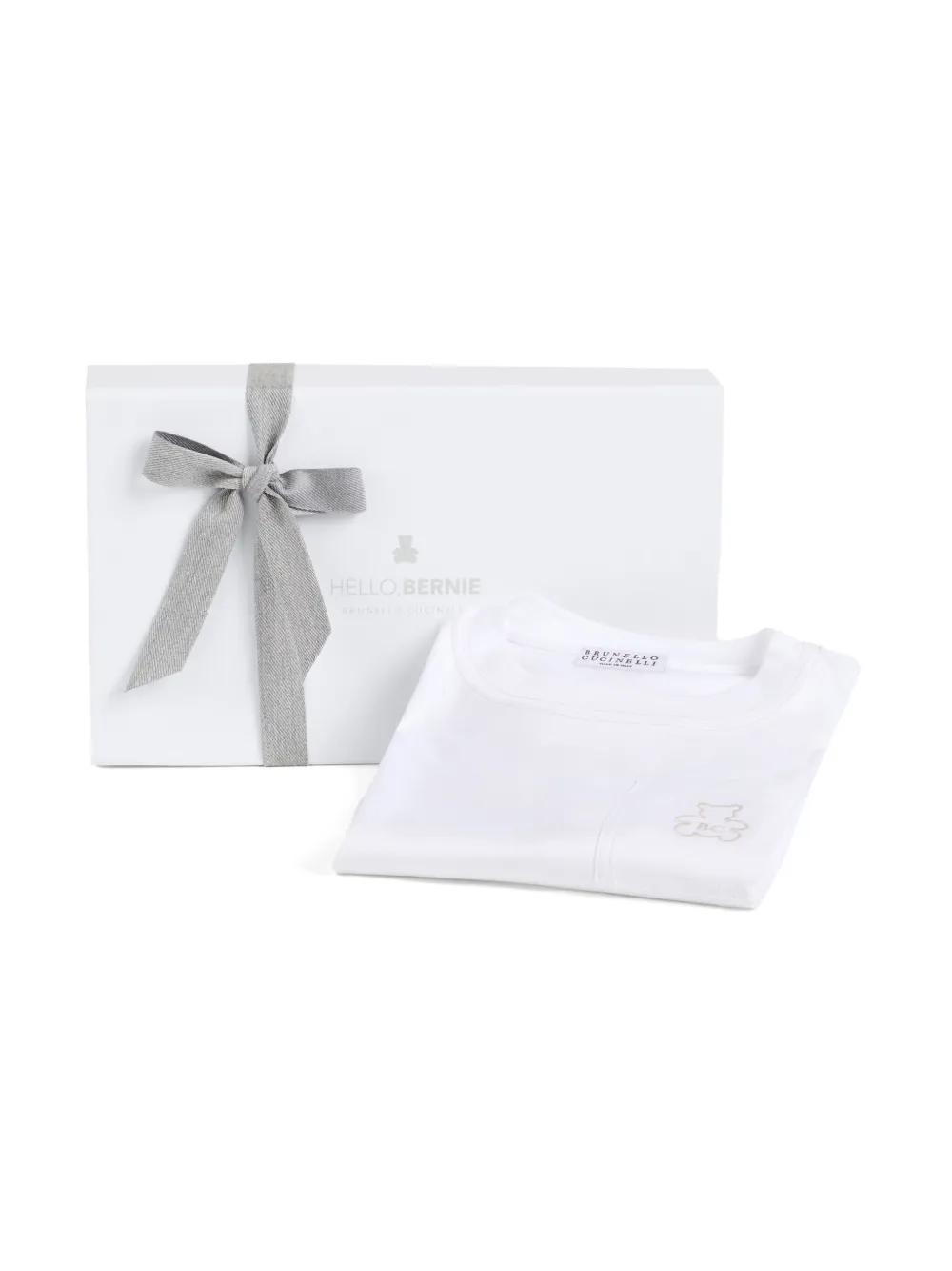 Brunello Cucinelli Kids Bernie Baby T-shirt met zak Wit