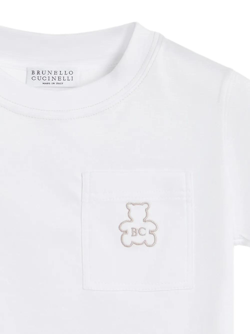 Brunello Cucinelli Kids Bernie Baby T-shirt met zak Wit
