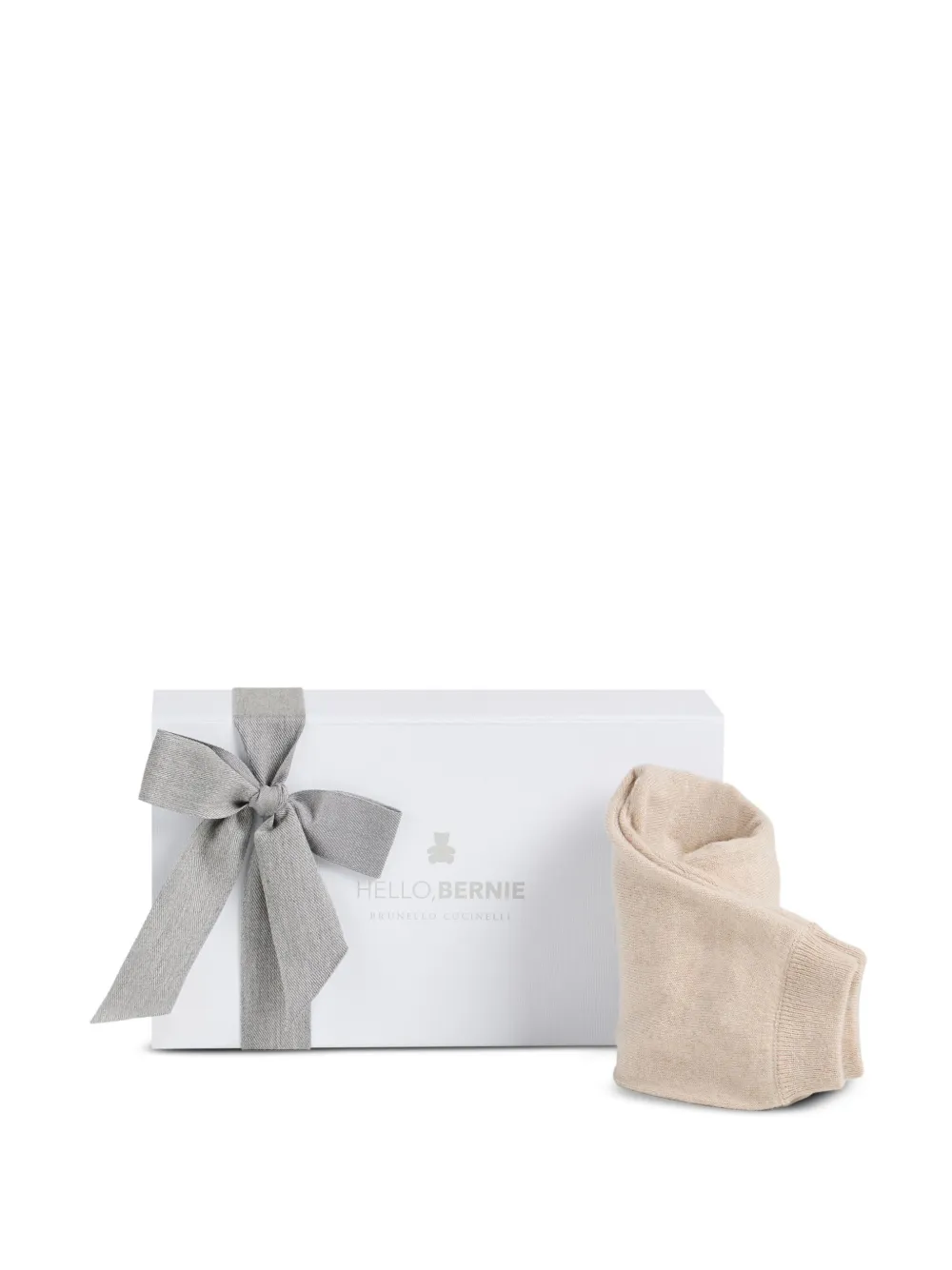 Brunello Cucinelli Kids Gebreide broek met geborduurde beer Beige