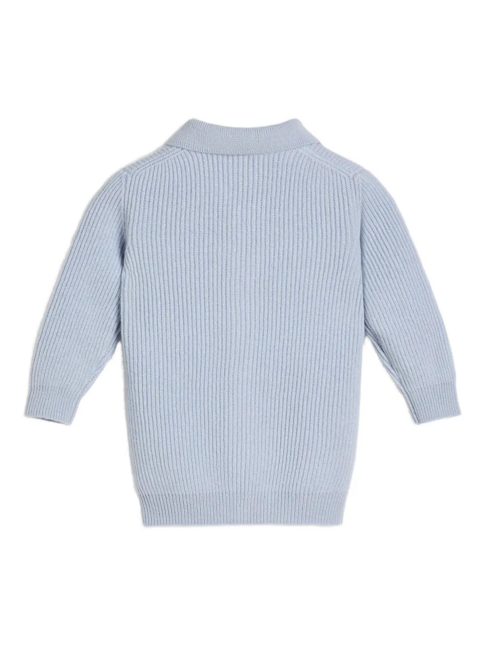 Brunello Cucinelli Kids Geribbeld vest met polokraag Blauw