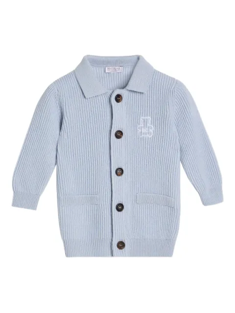 Brunello Cucinelli Kids polo-neck ribbed cardigan