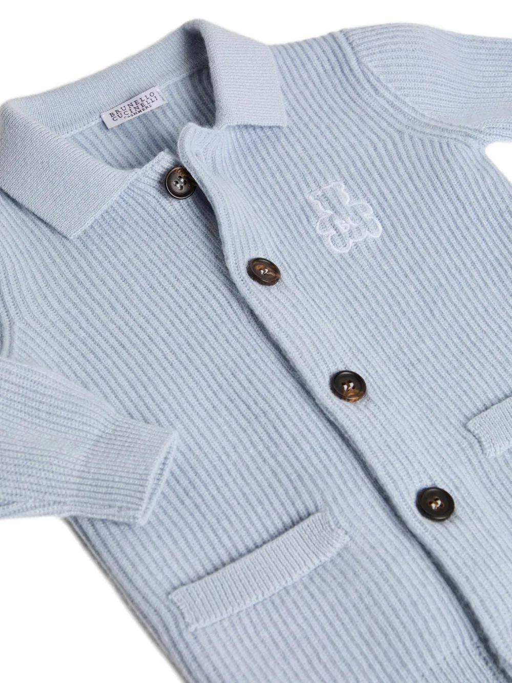 Brunello Cucinelli Kids Geribbeld vest met polokraag Blauw
