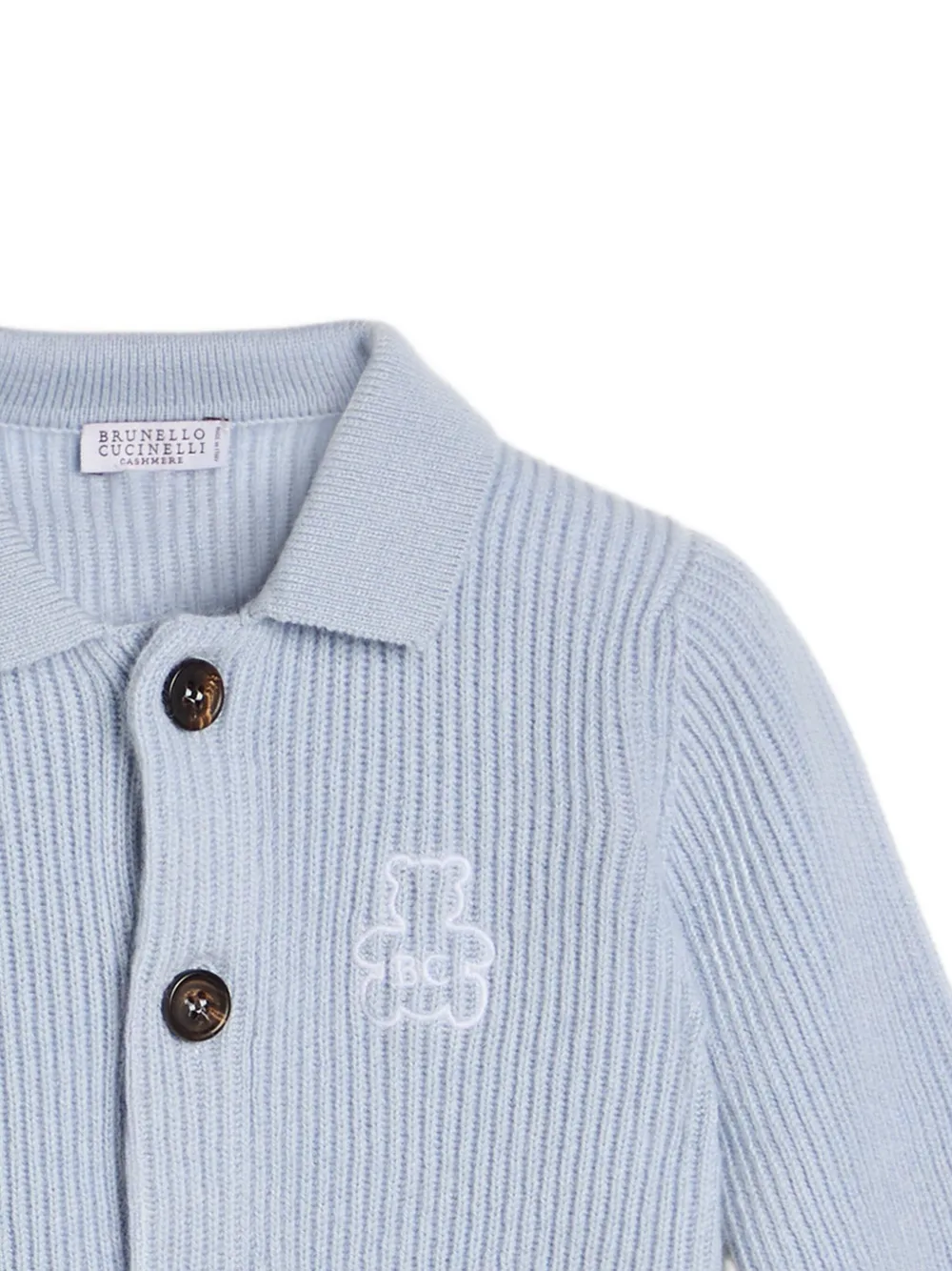 Brunello Cucinelli Kids Geribbeld vest met polokraag Blauw