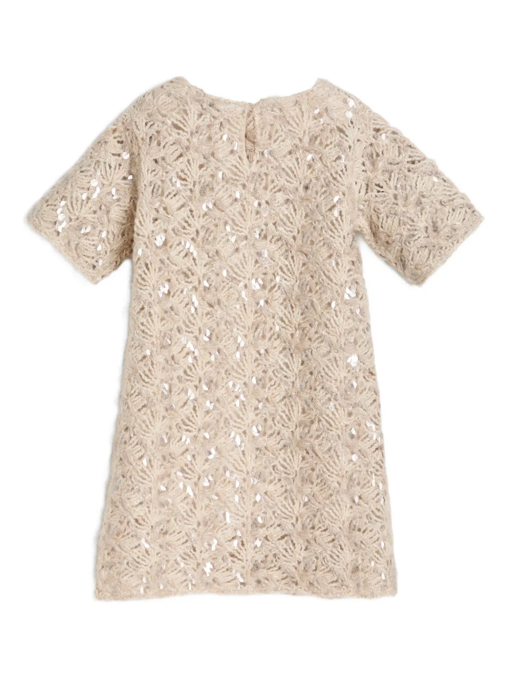 Brunello Cucinelli Kids Jurk verfraaid met pailletten Beige