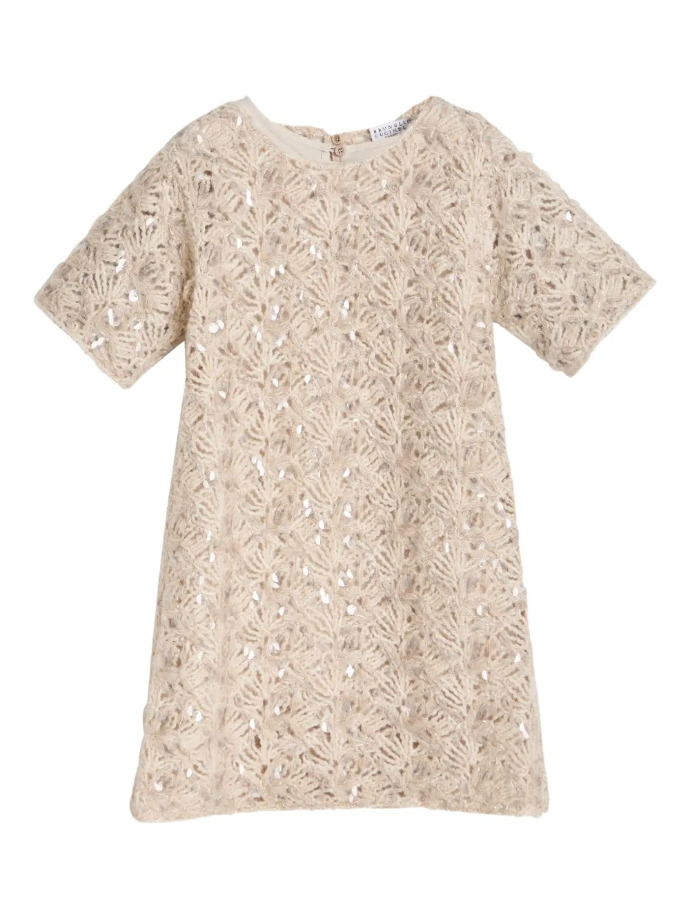 Brunello Cucinelli Kids Abito con paillettes - Toni neutri