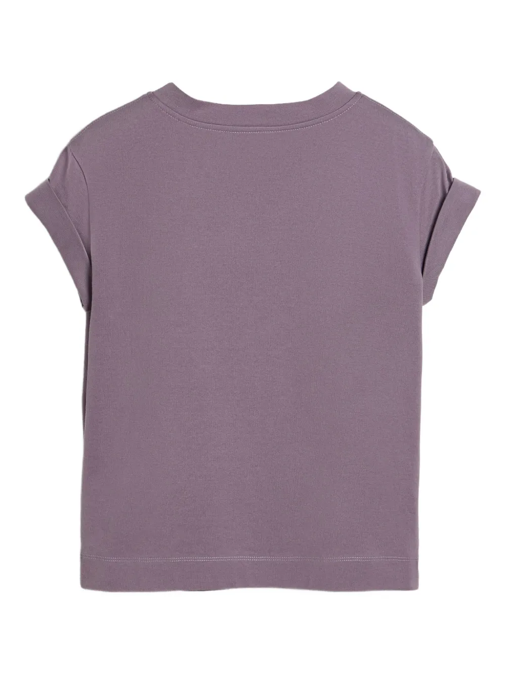 Brunello Cucinelli Kids T-shirt met opgerolde mouwen en zak Paars