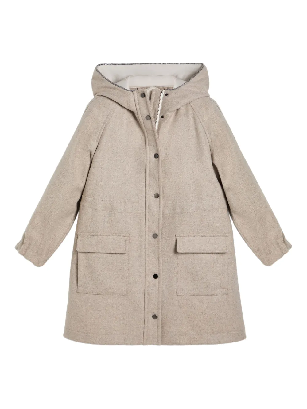 Brunello Cucinelli Kids Gewatteerde jas Beige