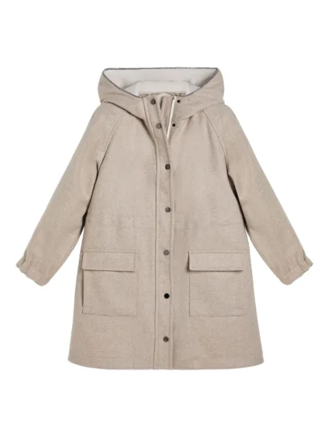 Brunello Cucinelli Kids abrigo capitonado con capucha