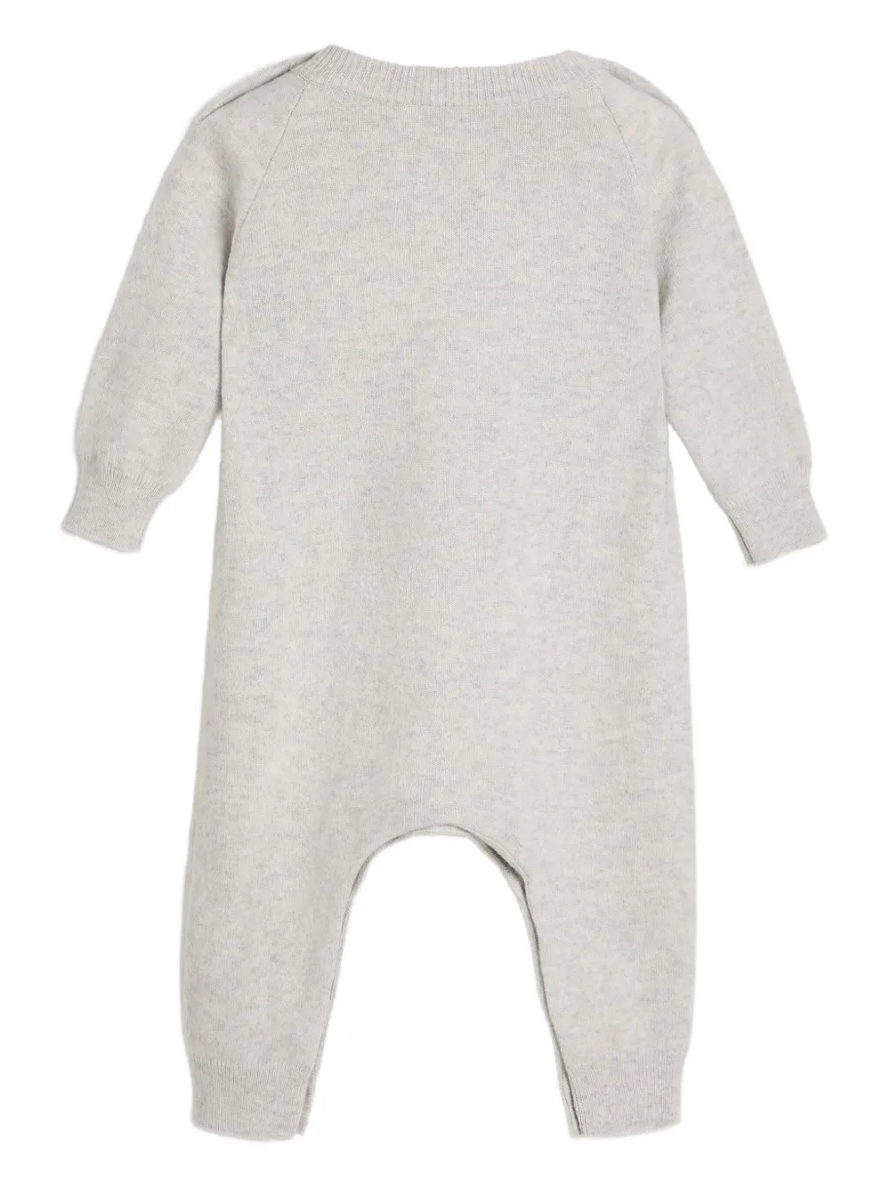 Brunello Cucinelli Kids Romper verfraaid met knopen en teddybeerapplicatie Grijs