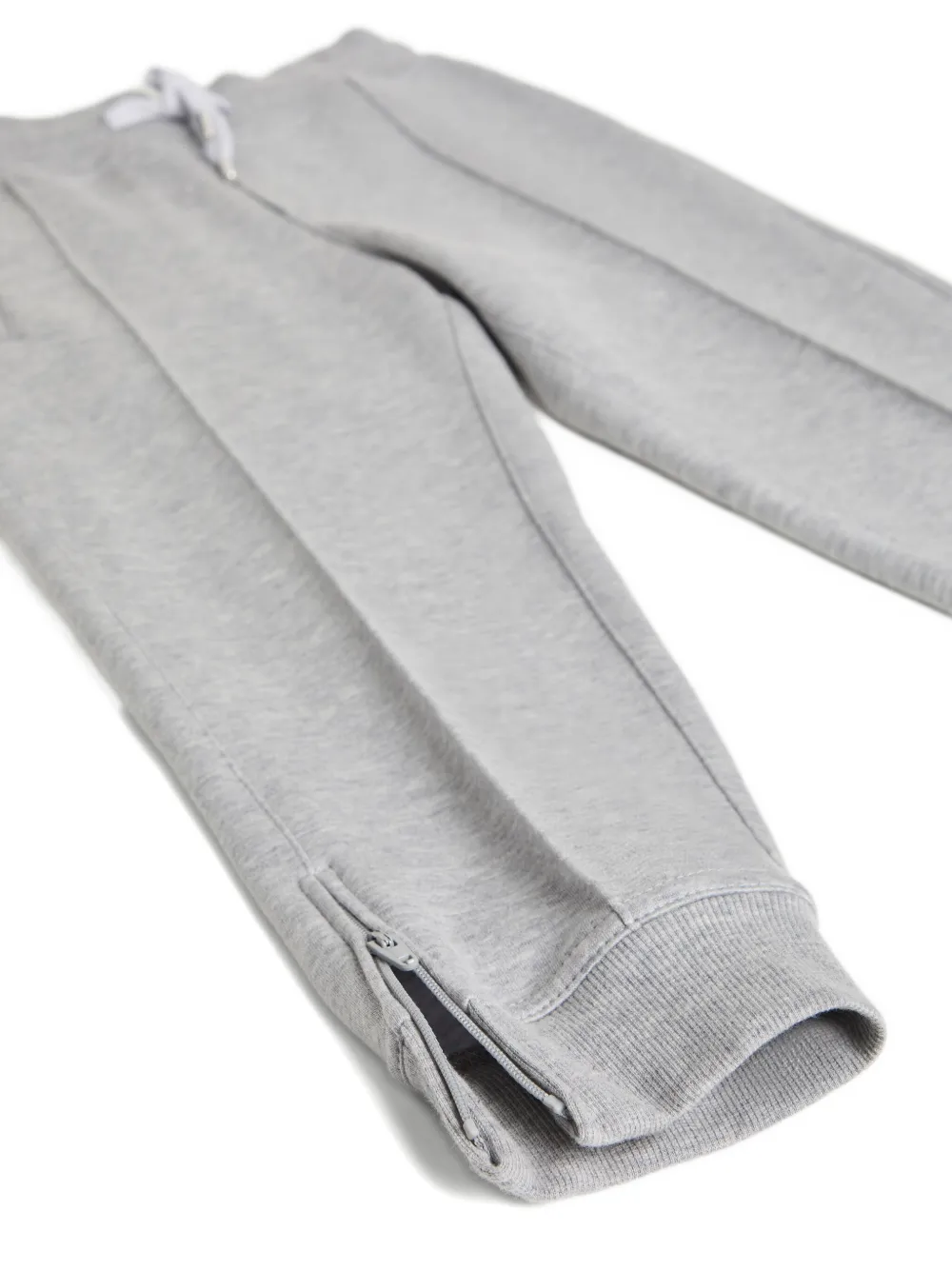 Brunello Cucinelli Kids Geplooide trainingsbroek met ritsdetail Grijs