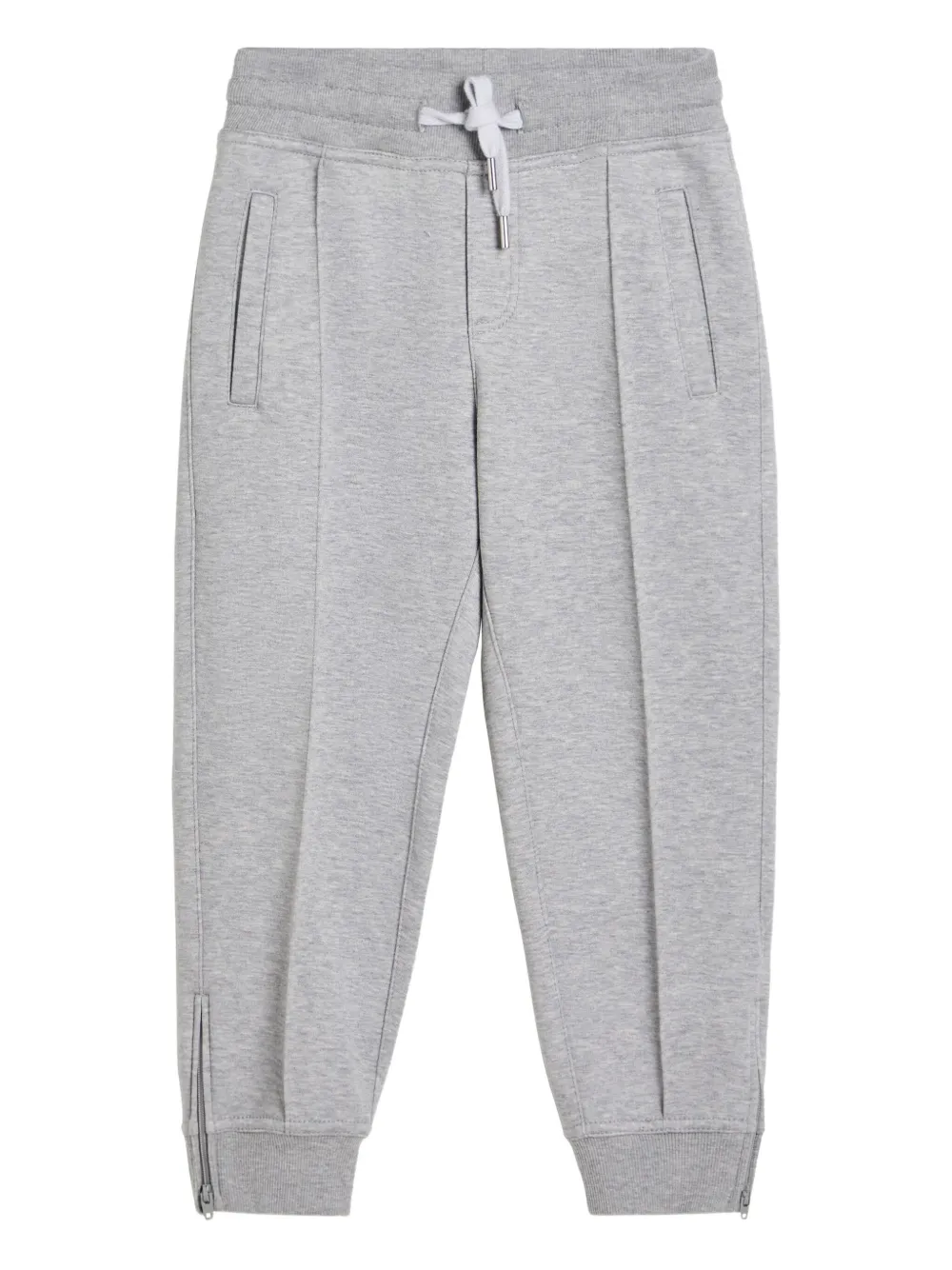 Brunello Cucinelli Kids Geplooide trainingsbroek met ritsdetail Grijs