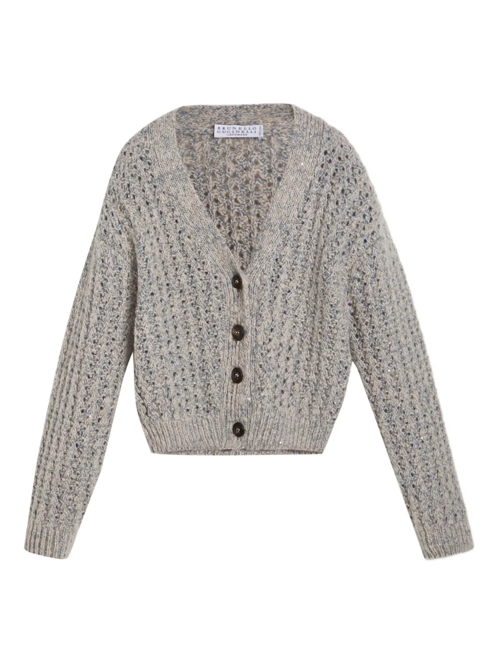 Brunello Cucinelli Kids Dazzling button-down cardigan | Grey | Image 1