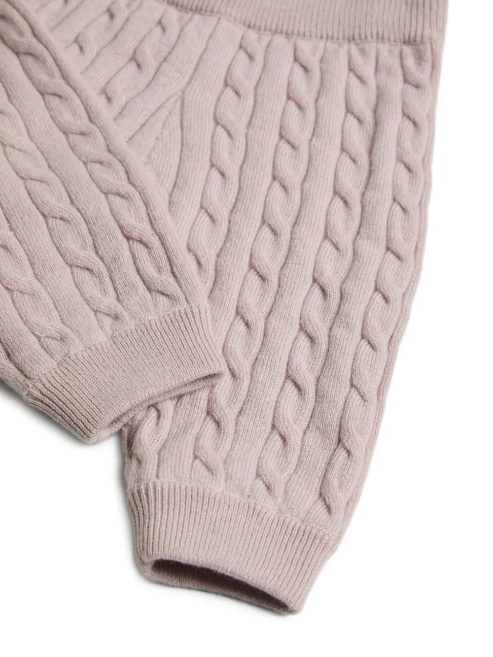 Brunello Cucinelli Kids Bernie Baby kabelgebreide broek Roze