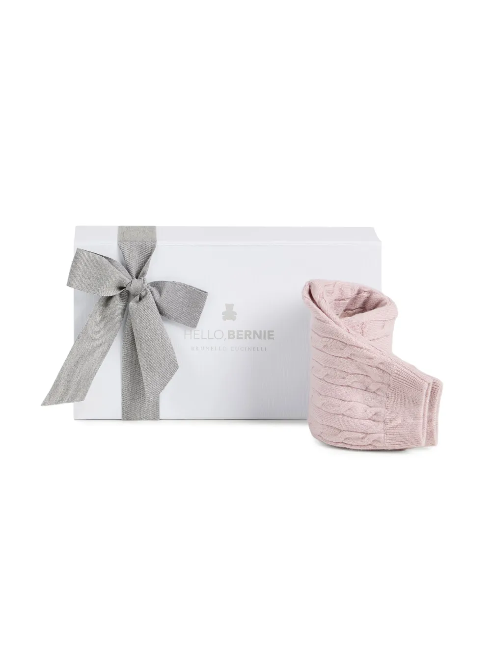 Brunello Cucinelli Kids Bernie Baby kabelgebreide broek Roze