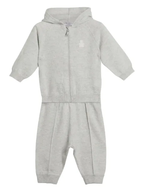 Brunello Cucinelli Kids set tejido con capucha y cierre