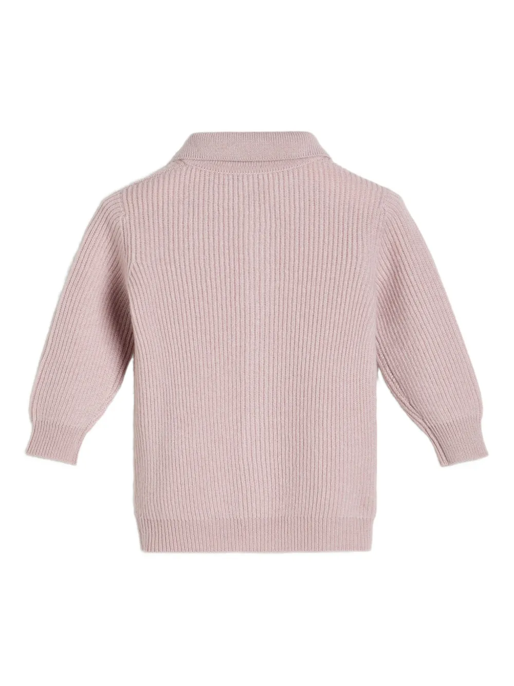 Brunello Cucinelli Kids Ribgebreid vest met geborduurde beer Roze