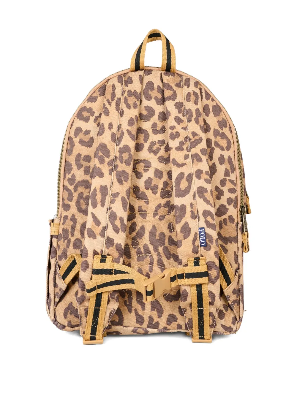 POLO RALPH LAUREN KIDS leopard-print patch backpack Beige