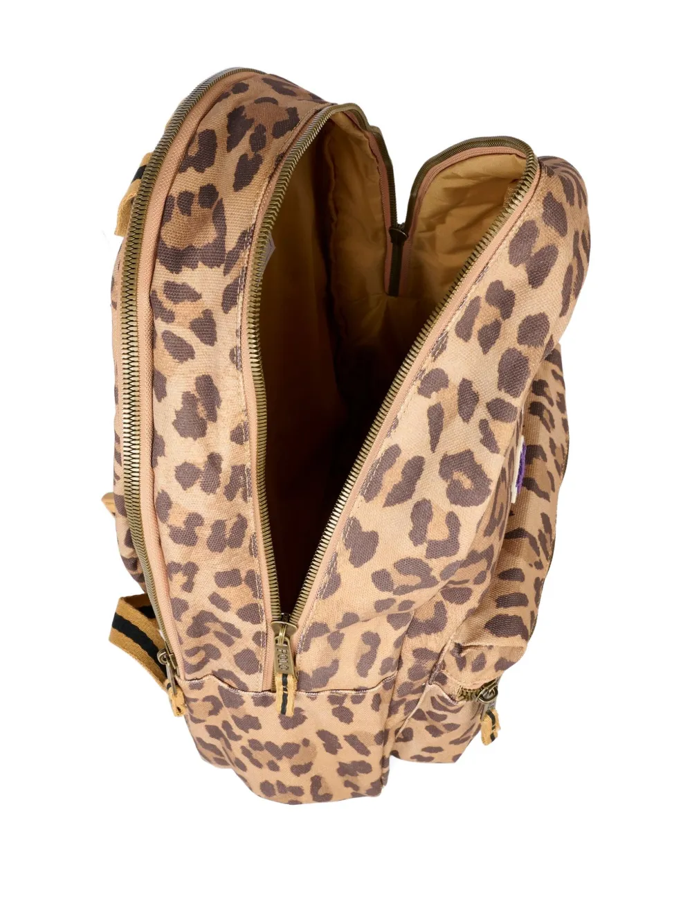 POLO RALPH LAUREN KIDS leopard-print patch backpack Beige