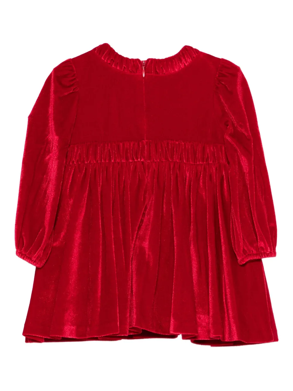 Abel & Lula Fluwelen jurk met pofmouwen - Rood