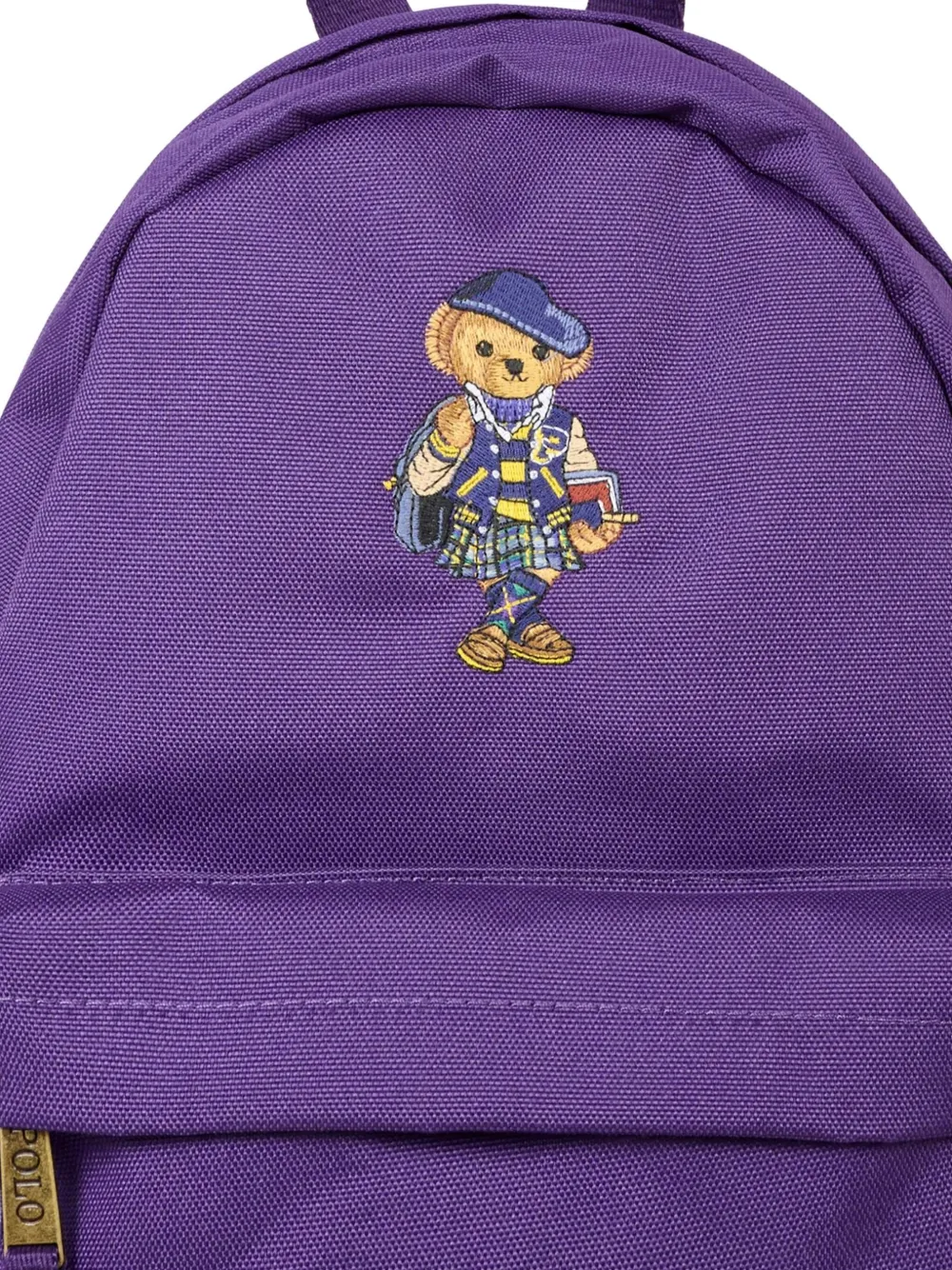 POLO RALPH LAUREN KIDS Bear-embroidered backpack Paars
