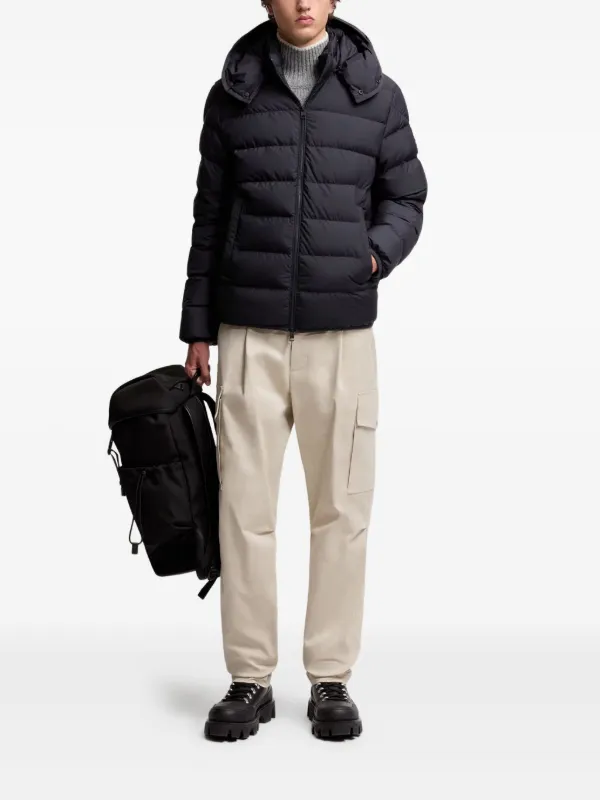 Moncler フーデッド キルティングジャケット | ブラック | FARFETCH JP