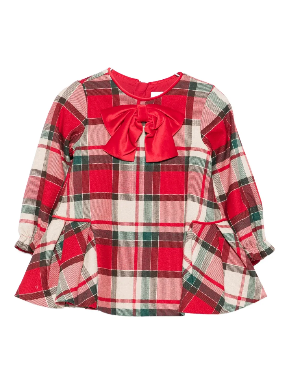 Abel & Lula Bow-detail Plaid Dress In Red