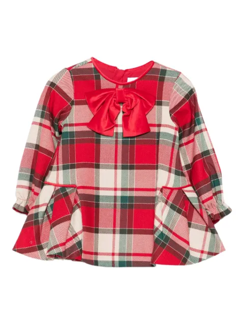 Abel & Lula bow-detail plaid dress