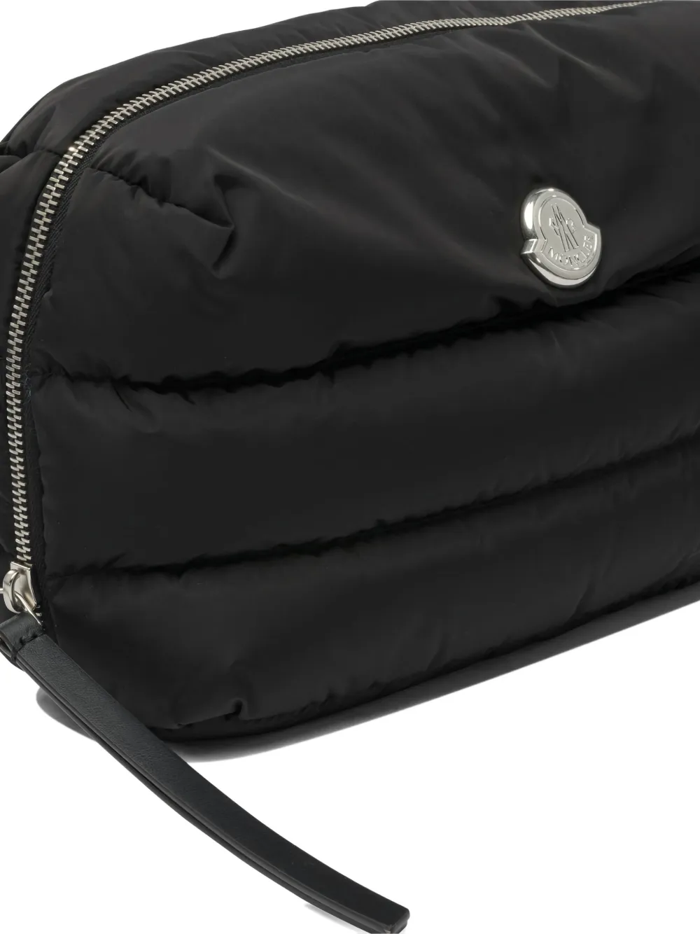 Moncler Quilted-pattern Clutch Bag In Black
