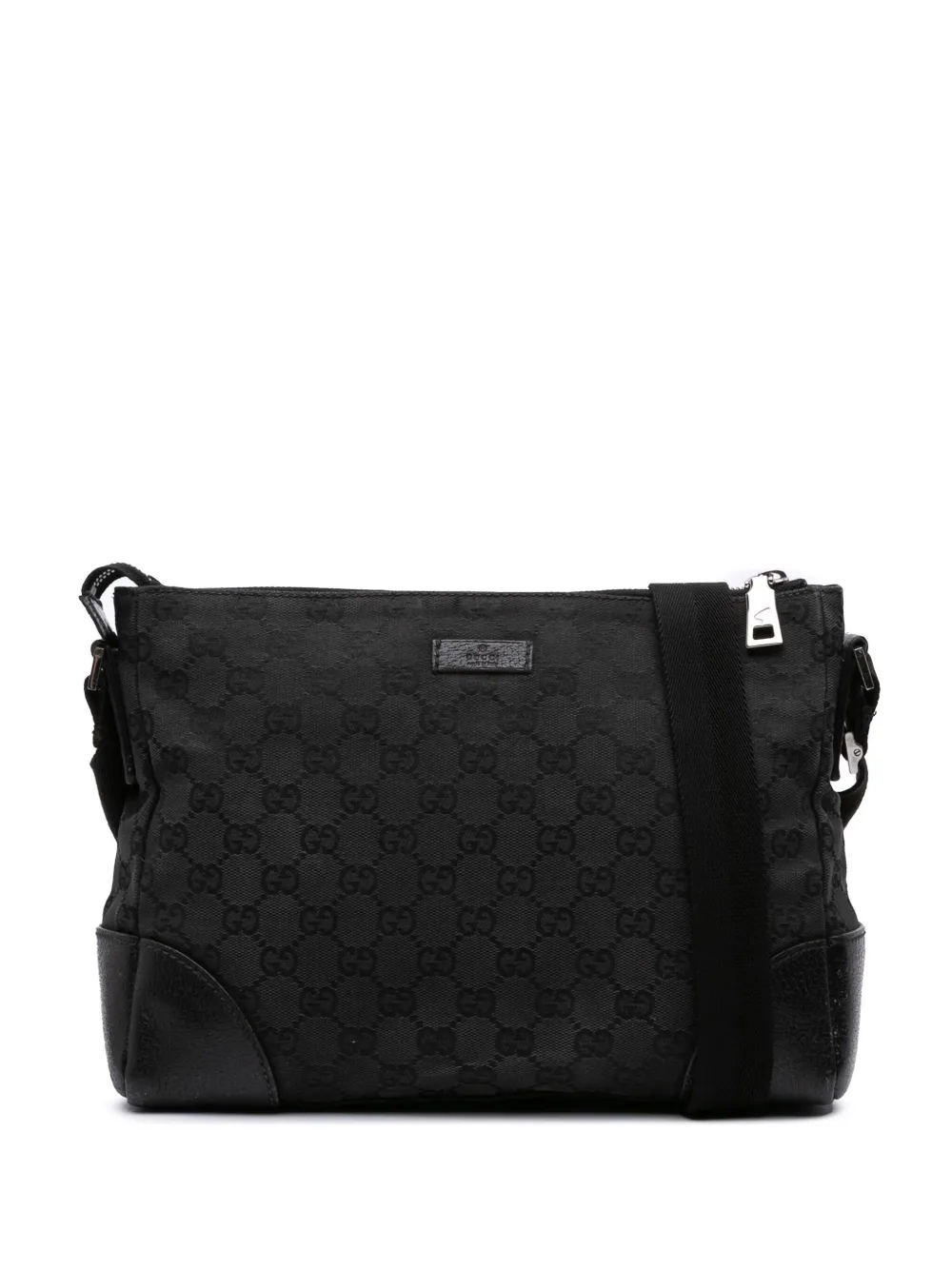 Pre-owned Gucci 2000-2015 Gg Canvas Crossbody Bag In Black
