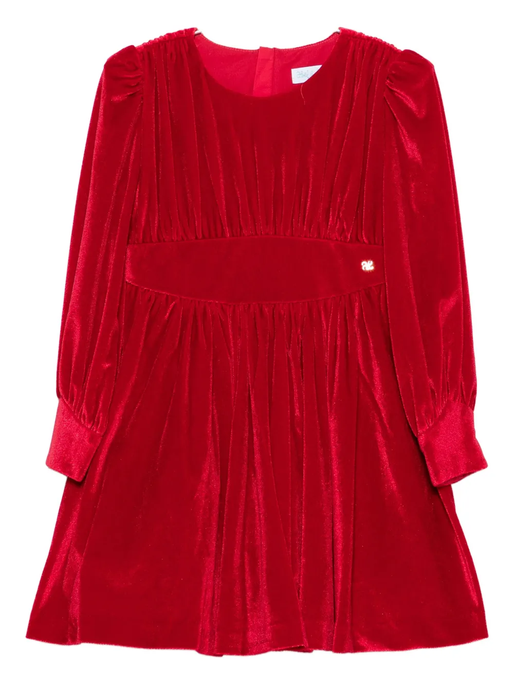 Abel & Lula Fluwelen jurk met pofmouwen Rood