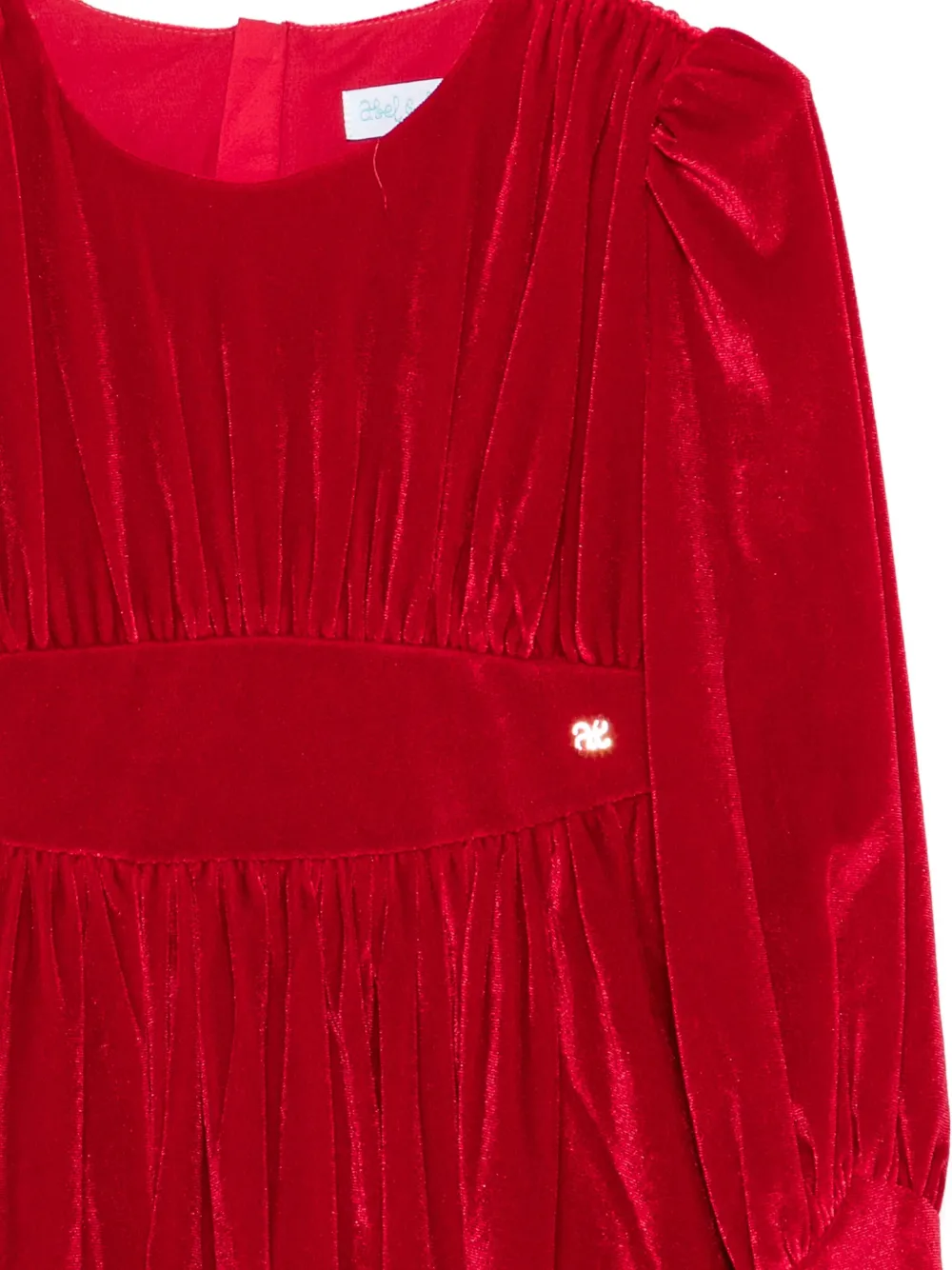  Abel & Lula Velvet Puff-sleeve Dress - Red 