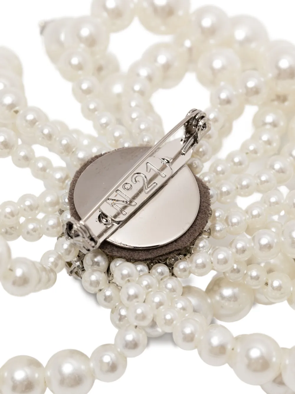 Nº21 pearl crystal brooch - Zilver