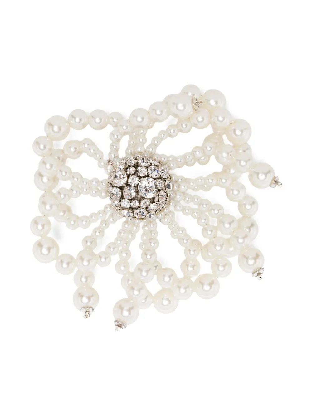 Nº21 pearl crystal brooch | Silver | Image 1