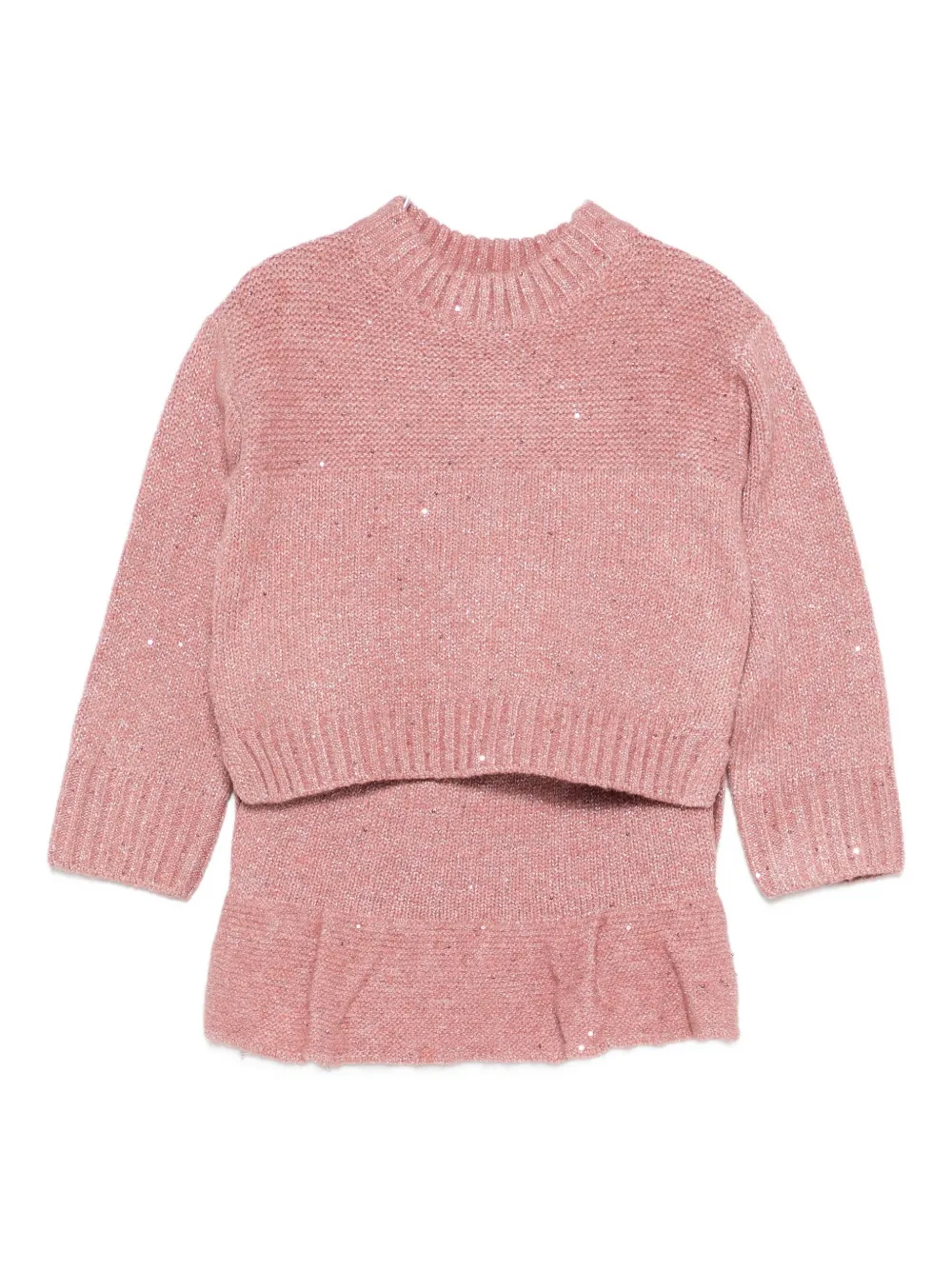 Abel & Lula sequin-embellished ruffled skirt Roze