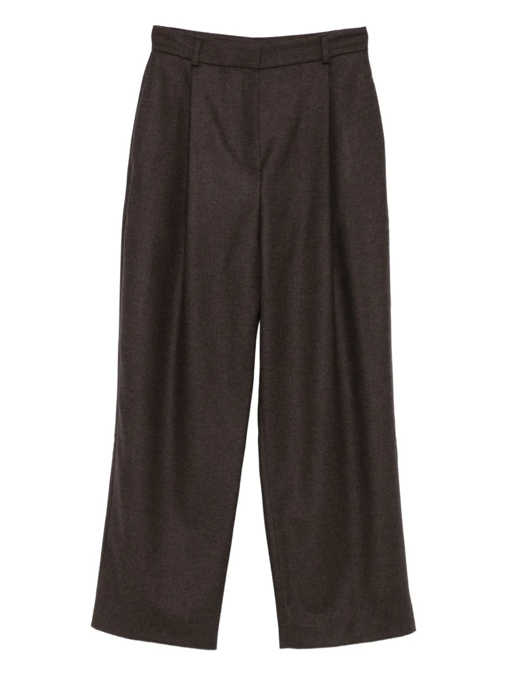 Kiton Pleated Wool Trousers In Brown